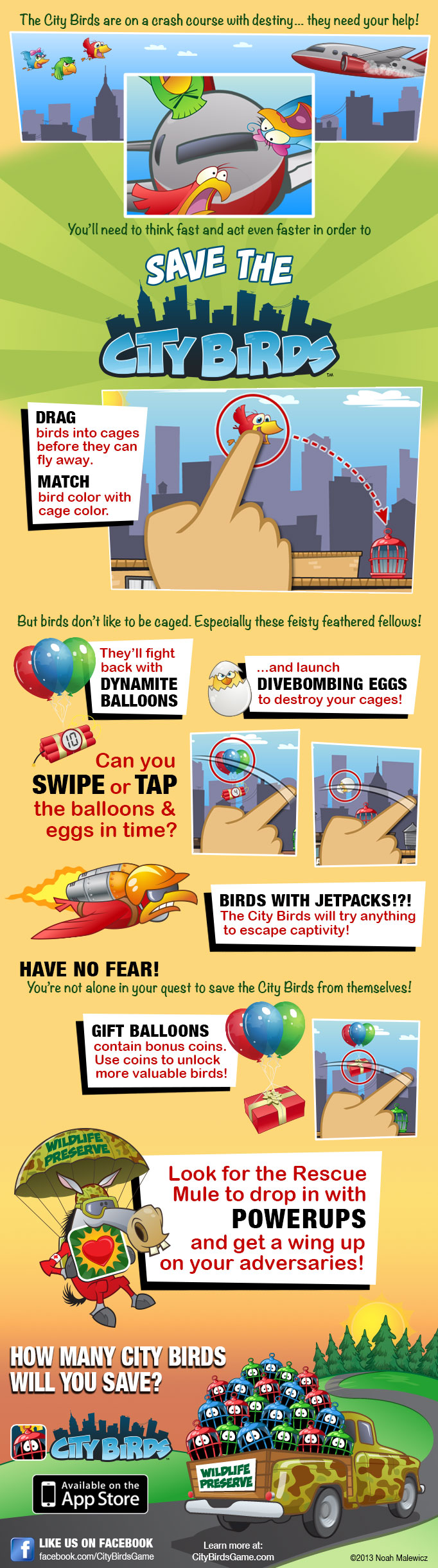 City Birds - How To Play Infographic
